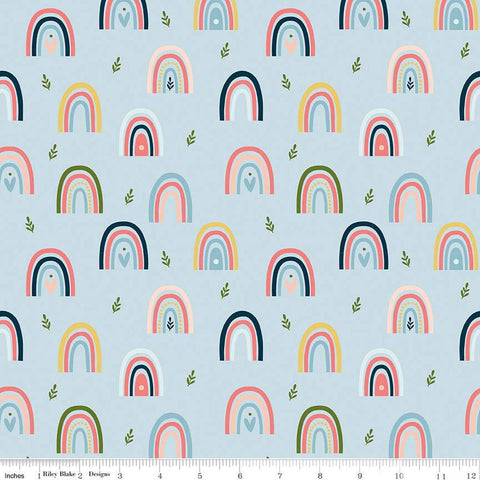13" End of Bolt - CLEARANCE Day in the Life Rainbows C13661 Sky by Riley Blake Designs - Quilting Cotton Fabric